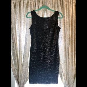 Black Sequined Cocktail Dress